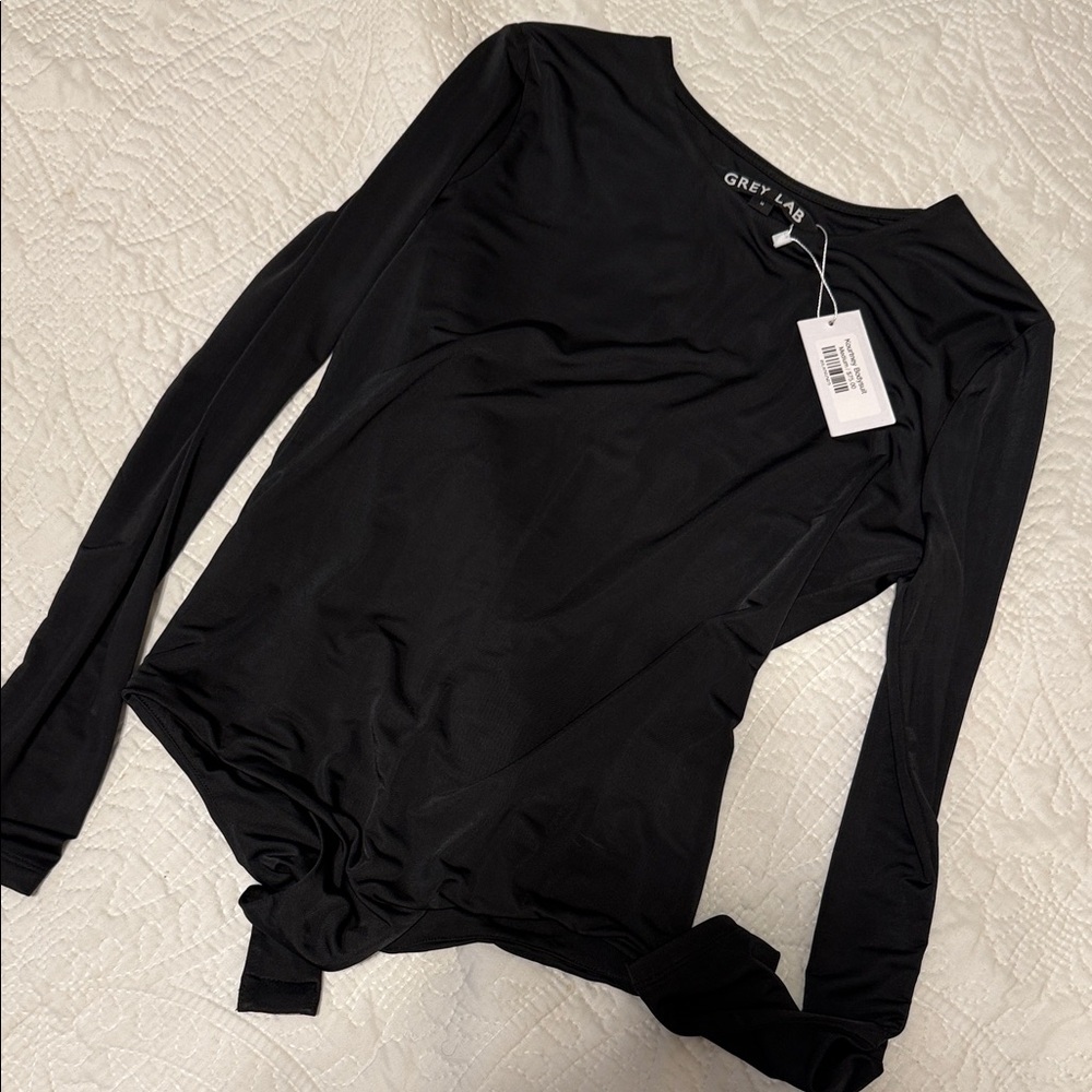 GREY LAB Elegant Black Bodysuit